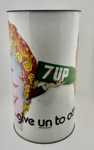 lot 20 image: Kim Whitesides 7UP Vintage Pop Art Hippie Trash Can