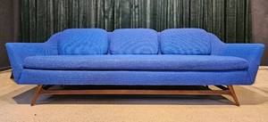 lot 4 image: MCM Blue Pearsall Style Sofa