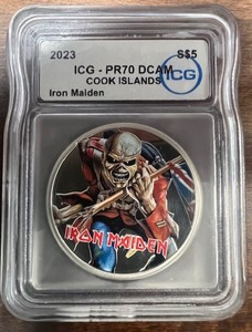 Iron Maiden 1oz .9999 Silver Coin, 2023 Elizabeth II