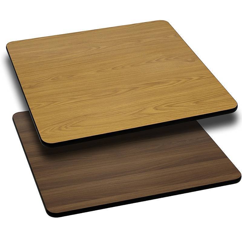 lot 16 image: Flash Furniture Glenbrook 36 Square Table Top with Natural or Walnut Reversible Laminate Top