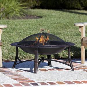 lot 5 image: Fire Sense Roman Fire Pit - Antique Bronze Finish