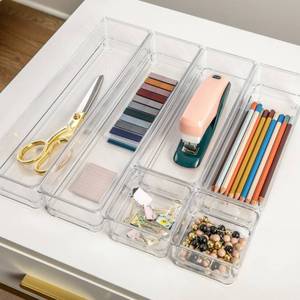 lot 85 image: Martha Stewart Miles Plastic Stackable Office Desk Drawer Organizer