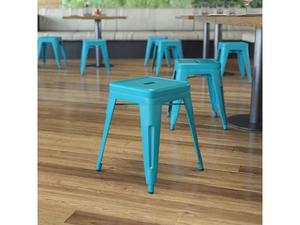 lot 96 image: Set of 2 Stackable Stools - Teal