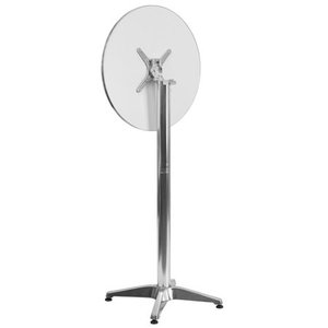 lot 14 image: 24 Round Aluminum IndoorOutdoor Folding Bar Height Table