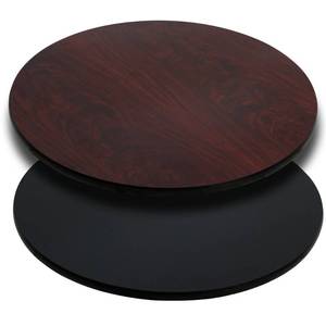 lot 23 image: Round Table Top with Black or Mahogany Reversible