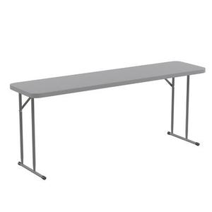 lot 35 image: 6 Ft. Gray Plastic Folding Table