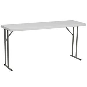 lot 36 image: Rectangle Training Table, 18 X 60 X 29, Plastic Top, White