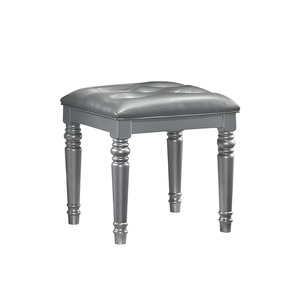 lot 75 image: Valentino Solid Wood Vanity Stool, Silver