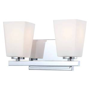 lot 112 image: Minka Lavery City Square 12 Inch 2 Light Bath Vanity Light City Square - 6542-77 - Transitional