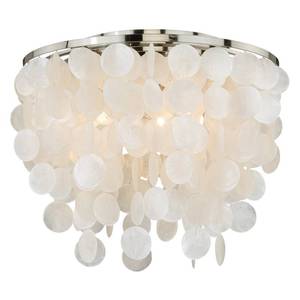 lot 121 image: Elsa Capiz Shell 16in Flush Mount Natural