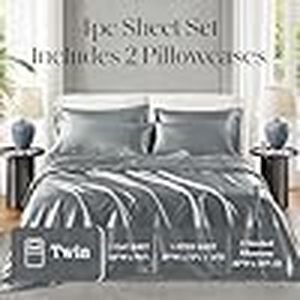 lot 151 image: Madison Park Essentials Satin Sheets Twin Size
