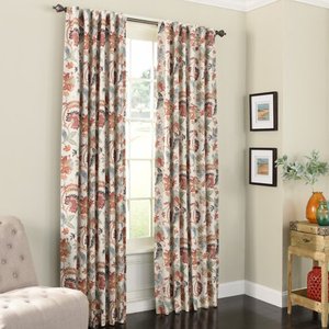 lot 160 image: Eclipse Nina Blackout Rod Pocket Back Tab Single Curtain Panel