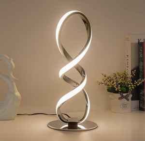 lot 132 image: MAYNA Spiral LED Table Lamp, Modern Table Lamp, Curved Bedside Lamp