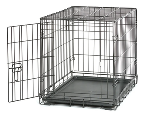 lot 143 image: Vibrant Life Single Door Folding Metal Wire Dog Crate with Divider and Tray