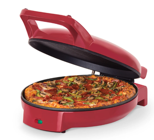 lot 228 image: Dash 12 Pizza Griddle, Red - Personal Pizza Maker with Dual Cooking Surfaces, Nonstick & 450°F Heat