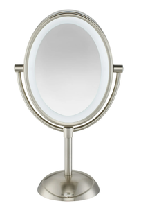 lot 271 image: Conair Double-Sided Lighted Vanity Mirror with LED Lights, 1x7x Magnification