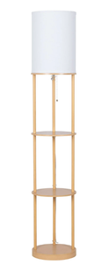 lot 355 image: Mainstays 62 Farmhouse Light Wood Floor Lamp