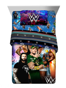 lot 369 image: 4PCS Twin Size WWE Kids Bed in a Bag, Comforter and Sheets