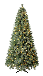 lot 617 image: 7.5 Pre-Lit Liberty Cashmere Pine Quick Set Artificial Christmas Tree with 300 Color-Changing LED Lights and Stand, by Holiday Time