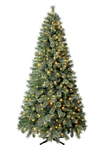 lot 619 image: 7.5 Pre-Lit Liberty Cashmere Pine Quick Set Artificial Christmas Tree with 300 Color-Changing LED Lights and Stand, by Holiday Time