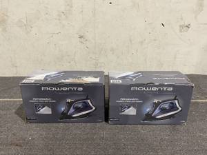 lot 137 image: LOT OF 2 Rowenta Performance Steam Iron DW2350U3