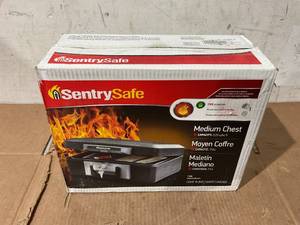 lot 288 image: SentrySafe 1160 Fire-Resistant Box Safe with Key Lock 0.25 cu. ft