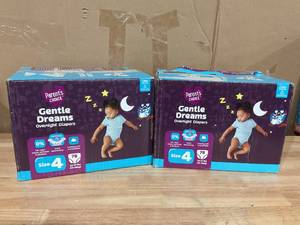lot 391 image: LOT OF 2 Parents Choice Gentle Dreams Overnight Diapers, Size 4, 78 Count