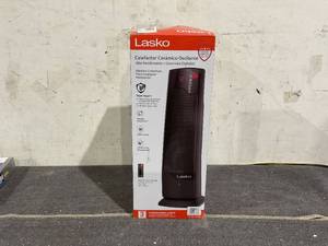 lot 195 image: Lasko 22 1500W Oscillating Ceramic Tower Space Heater with Remote