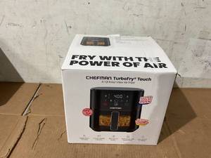 lot 339 image: Chefman TurboFry Touch 4-Qt Easy-View Air Fryer w 4 Cooking Presets and 450°F Hi-Fry Button