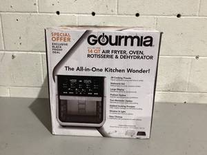 lot 500 image: Gourmia All-in-One 14-Quart Air Fryer, Oven, Rotisserie, Dehydrator with Temperature Probe