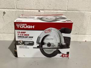 lot 509 image: Hyper Tough 12 Amp Corded 7-14 inch Circular Saw with Steel Plate Shoe