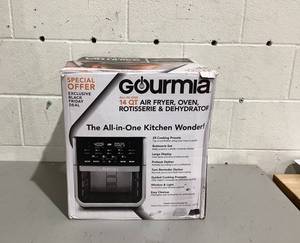 lot 538 image: Gourmia All-in-One 14-Quart Air Fryer, Oven, Rotisserie, Dehydrator with Temperature Probe