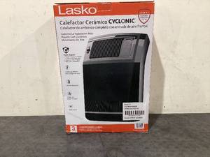 lot 632 image: Lasko 1500W Cyclonic Ceramic Console Electric Space Heater with Timer