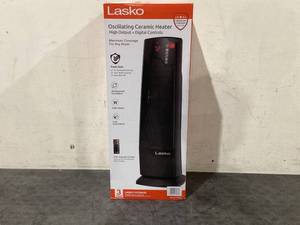 lot 641 image: Lasko 22 1500W Oscillating Ceramic Tower Space Heater with Remote