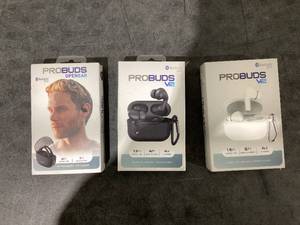 lot 647 image: LOT OF 3 Pro Buds Bluetooth Earbuds