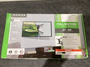 lot 670 image: SANUS VuePoint Full-Motion TV Wall Mount for TVs 32-55 up to 55 lbs, Comes with 9.8 4K HDMI Cable
