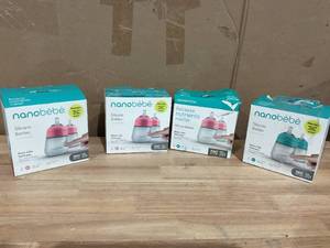 lot 416 image: LOT OF 4 Nanobebe 9oz Anti-Colic Flexy Silicone Baby