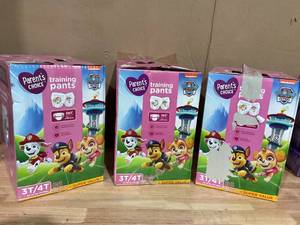 lot 418 image: LOT OF 3 Parents Choice Paw Patrol Training Pants for Girls