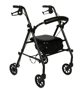 lot 345 image: Equate Rolling Walker for Seniors, Rollator with Seat and Wheels, Black, 350 lb Capacity