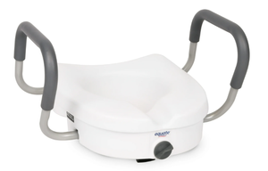 lot 348 image: LOT OF 2 Equate Raised Toilet Seat with Handles, 5 Seat Riser with Arms, Fits Most Toilets, 350 lb Capacity