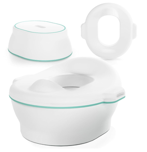 lot 404 image: Frida Baby 3 in 1 Grow with Me Potty Training Toilet Seat with Convertible Potty, Toilet Seat Topper, and Stepstool