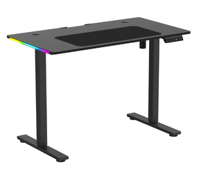 lot 482 image: GTRACING Adjustable Height RGB Electric Sit or Stand Computer Desk with LED Lights