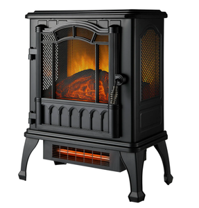 lot 636 image: Mainstays 2-Setting 3D Electric Stove Heater with Life-like Flame