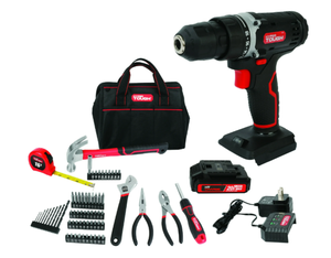 lot 673 image: 70PCS Hyper Tough 20V Max 1.5AH Project Kit with Cordless Drill, Battery & Charger