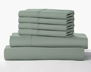 lot 698 image: 6PCS Queen Size Color Sense 1200 Thread Count Cotton Blend Sheet Set