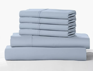 lot 699 image: 6PCS King Size Color Sense 1200 Thread Count Cotton Blend Sheet Set