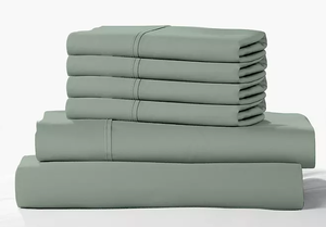 lot 700 image: 6PCS King Size Color Sense 1200 Thread Count Cotton Blend Sheet Set