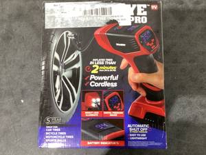 lot 683 image: Bullseye Pro Tire Inflator 150 PSI Electric Air Compressor Portable Air Pump Car Bike LED 12V
