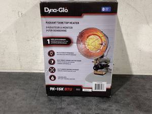 lot 690 image: Dyna-Glo Delux TT15CDGP Propane Powered 15,000-BTU Single Burner Tank Top Radiant Heater
