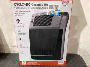 lot 703 image: Lasko 1500W Cyclonic Ceramic Console Electric Space Heater with Timer